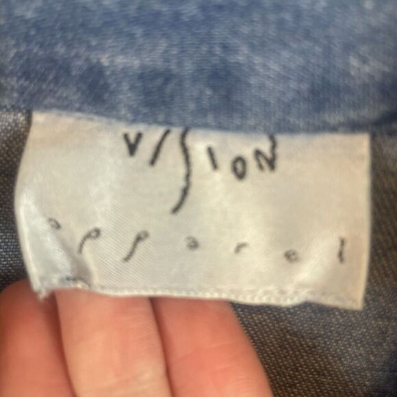 American Vintage 90's denim button up shirt dress 100% Cotton ‎ Size 12 - Picture 7 of 8